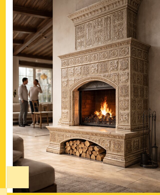 Купить изразцовый камин в Бугуруслане от 254750 р. | ЭриданБгр