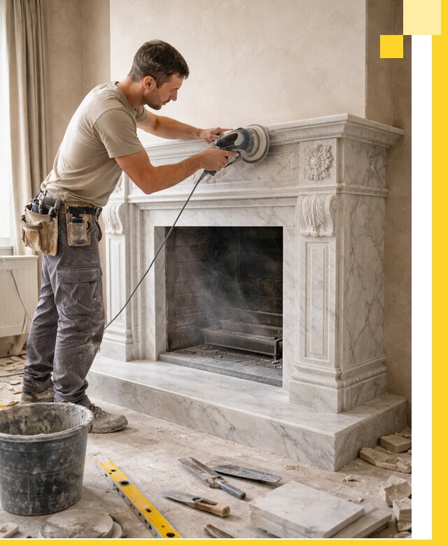 Изготовление и установка мраморных каминов в Бугуруслане под ключ