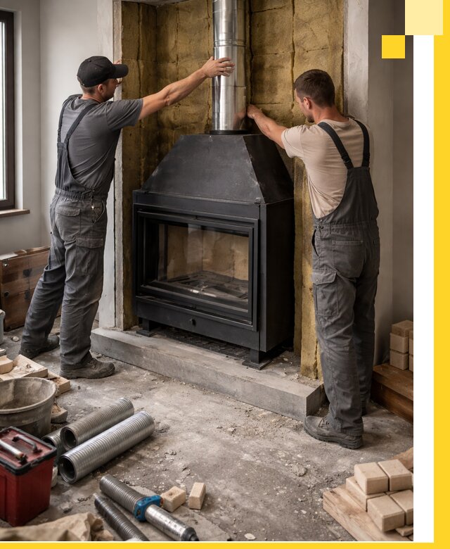 Изготовление и монтаж закрытых каминов в Бугуруслане под ключ