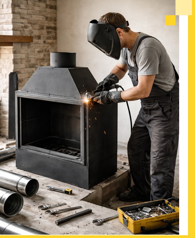 Продажа и установка металлических каминов в Бугуруслане под ключ