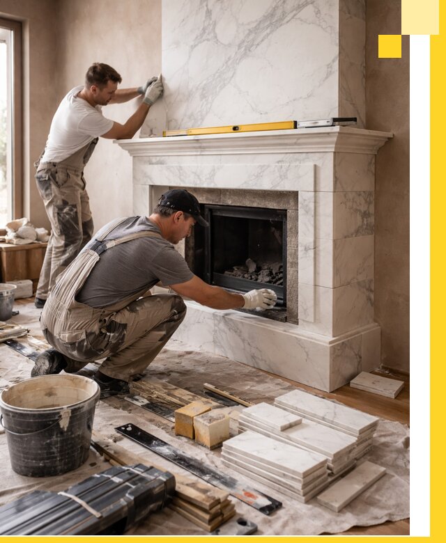 Отделка каминов в Бугуруслане качественные облицовочные работы