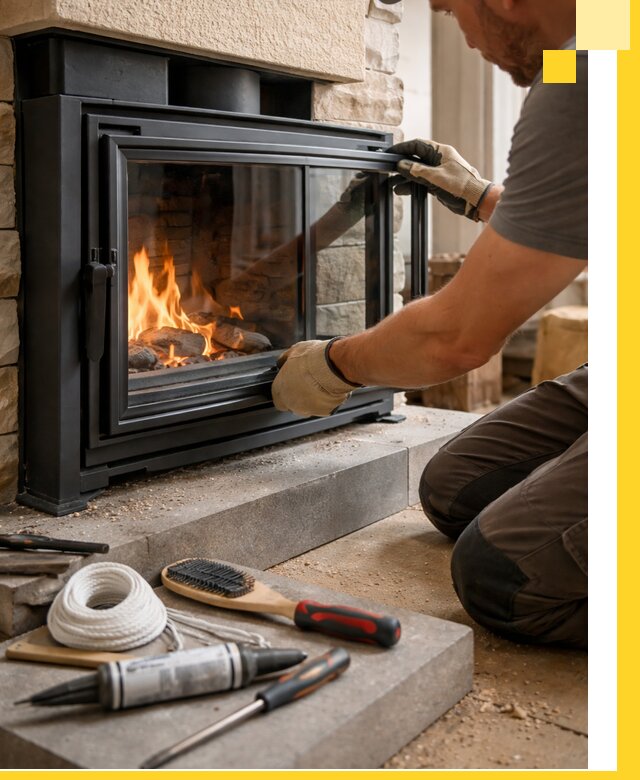 Производство, монтаж и доставка каминов со стеклом в Бугуруслане