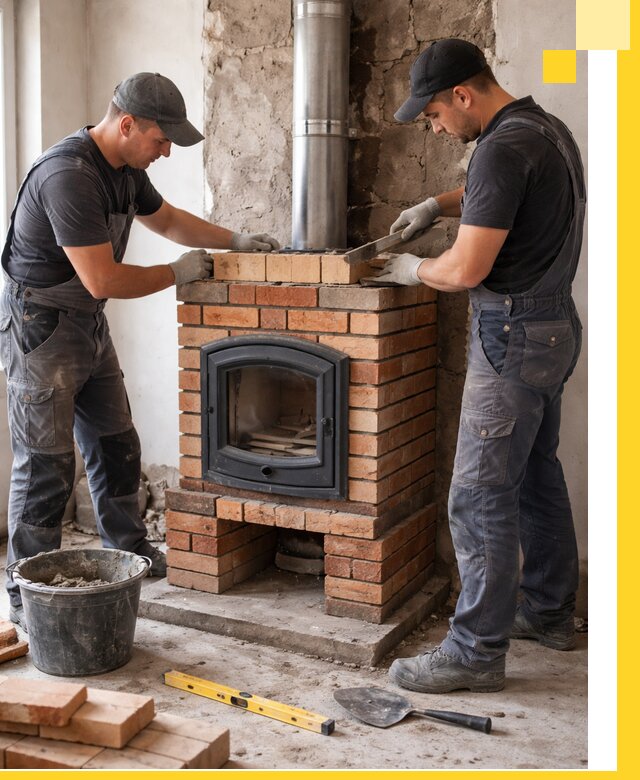 Монтаж печи камина под ключ в Бугуруслане с гарантией и пусконаладкой