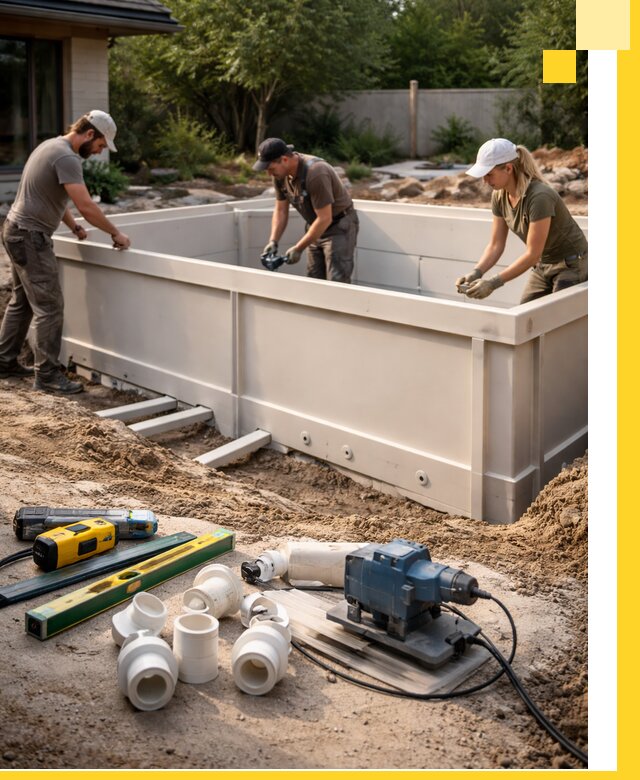 Установка полипропиленовых бассейнов под ключ в Бугуруслане