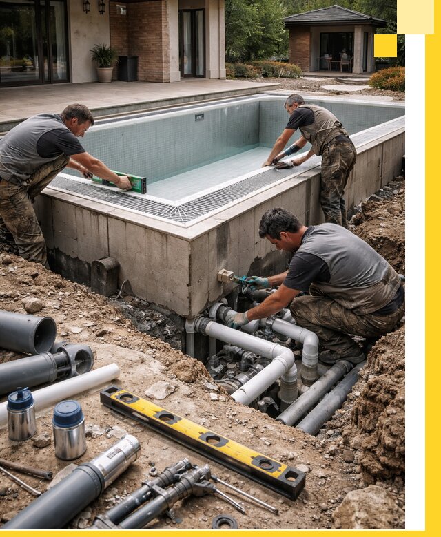 Строительство переливных бассейнов в Бугуруслане под ключ