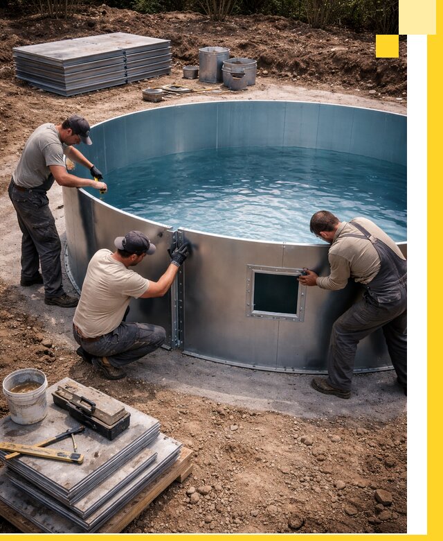 Круглые бассейны под ключ в Бугуруслане проектирование и монтаж