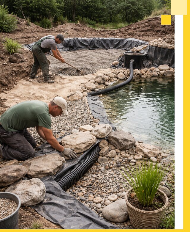 Строительство природных бассейнов и озер в Бугуруслане под ключ