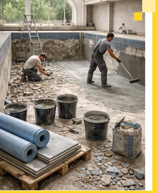 Реконструкция бассейнов в Бугуруслане: ремонт, гидроизоляция