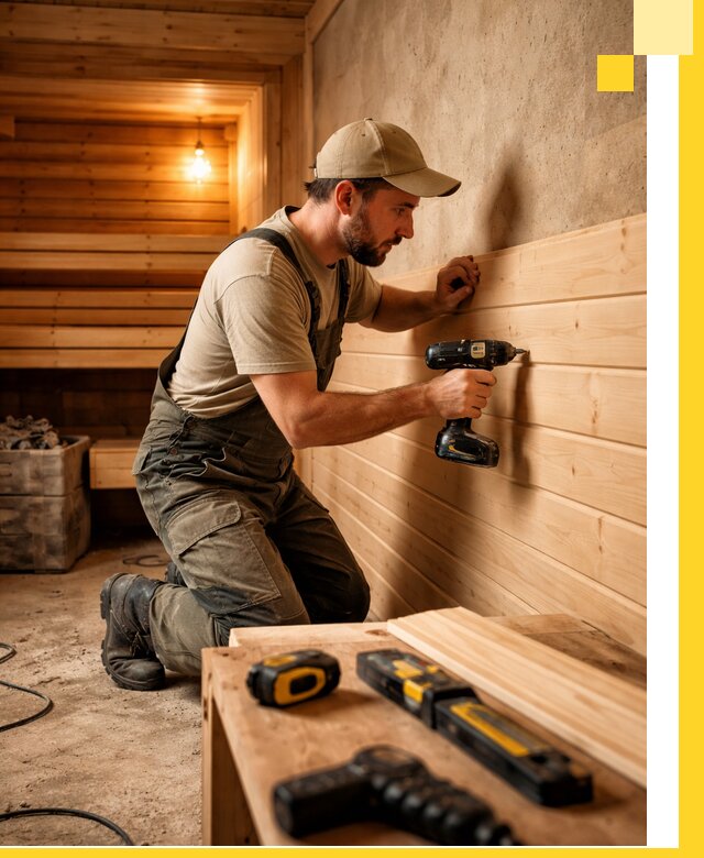 Профессиональная внутренняя отделка бани в Бугуруслане под ключ