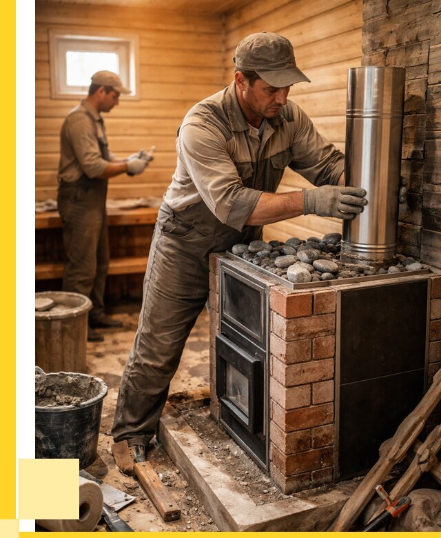 Монтаж печи в бане под ключ в Бугуруслане от 20380 р. | ЭриданБгр