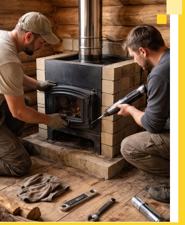 Монтаж и установка печи в бане под ключ с гарантией в Бугуруслане